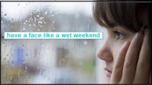 معنی فارسی اصطلاح: Face like a wet weekend