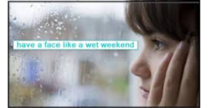 معنی فارسی اصطلاح: Face like a wet weekend